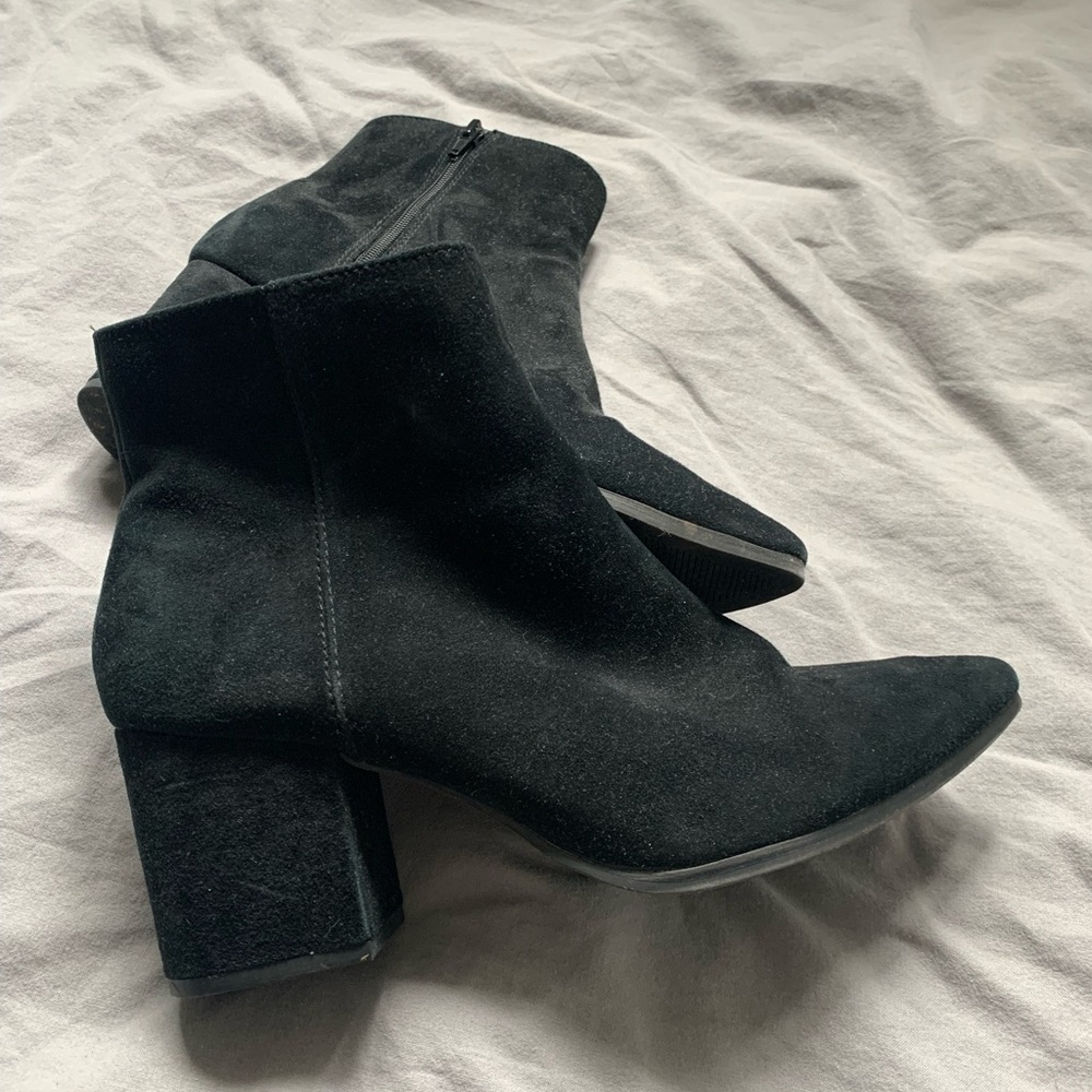 Black booties.